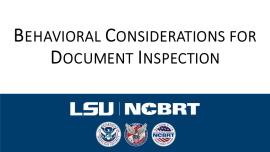 Behavior Considerations for Document Inspection